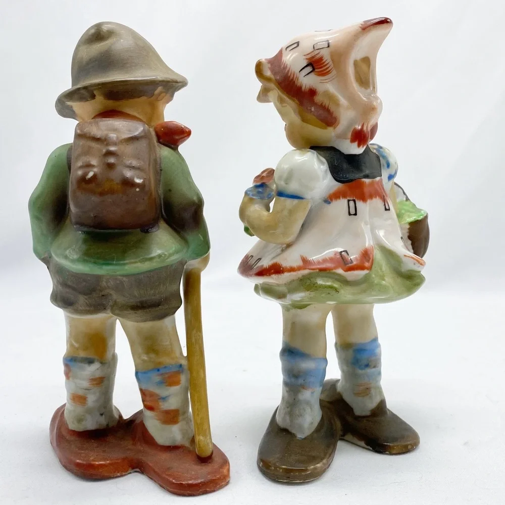 Vintage Mid- Century Boy and Girl with Picnic Basket Figurine Hummel Style